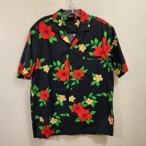 Royal Creations made in Hawaii hibiscus print Hawaiian shirt men's size Medium‎